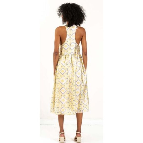 Baum Und Pferdgarten Adeva Midi Dress Pastel Yellow NWT Size 34/X-Small - Picture 2 of 10